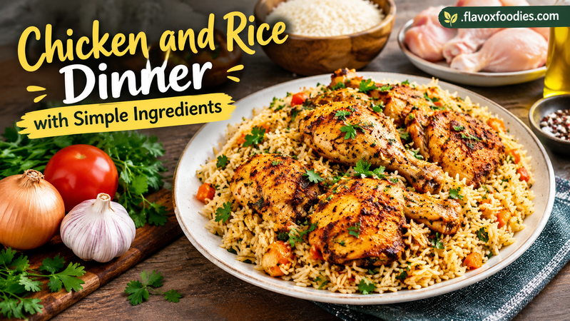 Chicken and Rice Dinner With Simple Ingredients