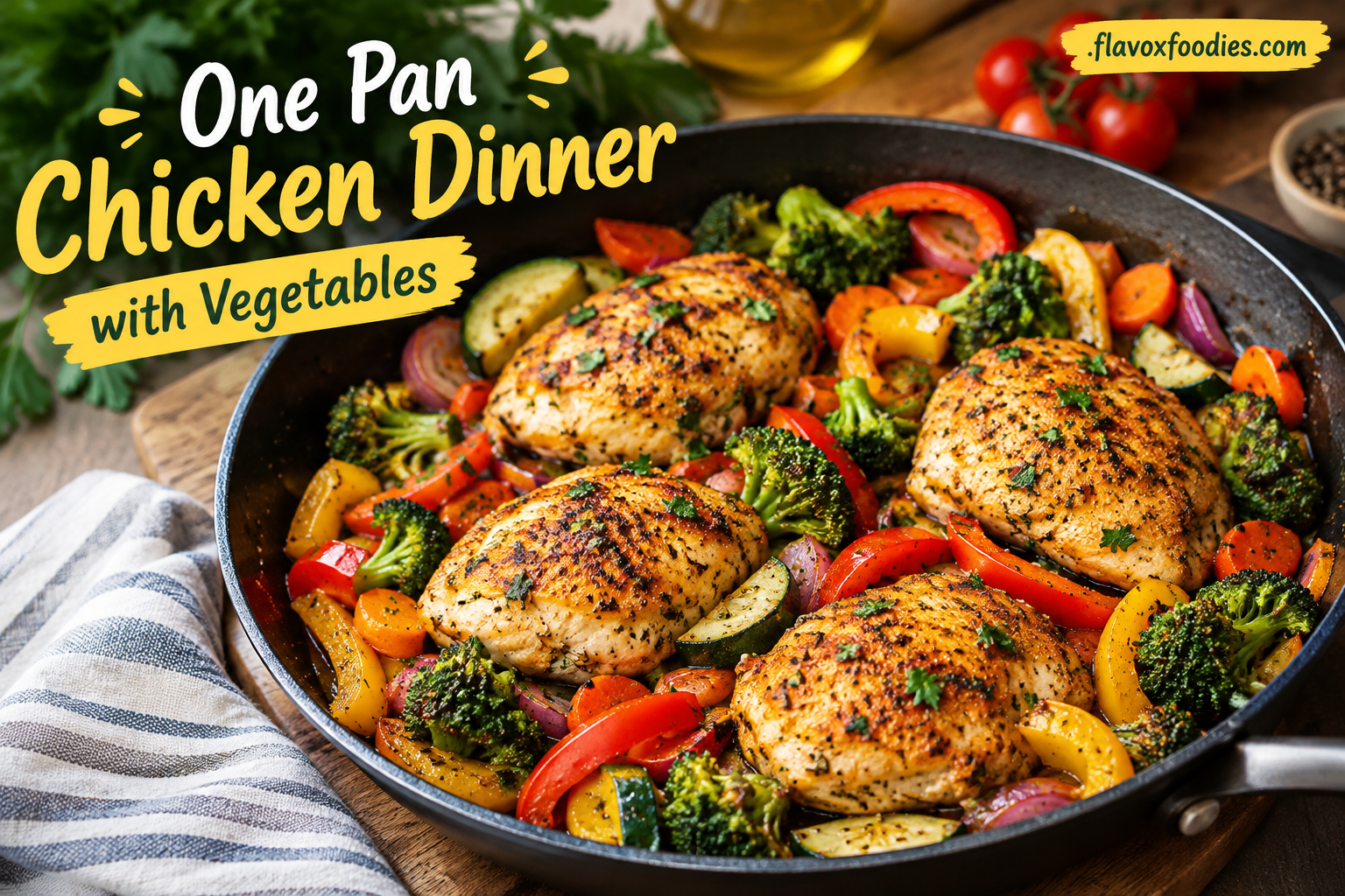 One Pan Chicken Dinner With Vegetables