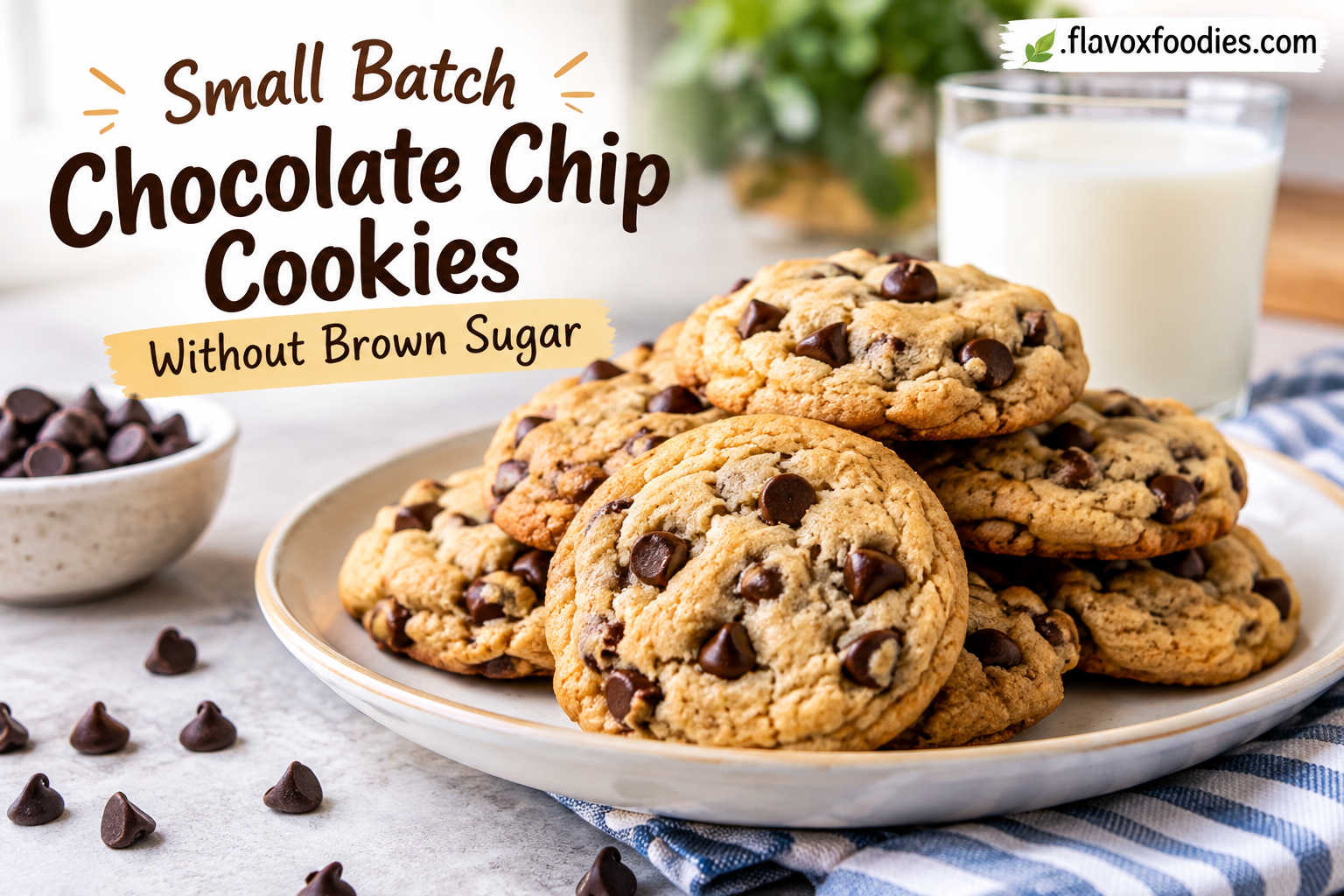 Small Batch Chocolate Chip Cookies Without Brown Sugar